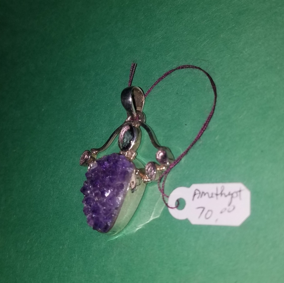 New Sterling silver Amethyst & mystic topaz pendant - Picture 4 of 5